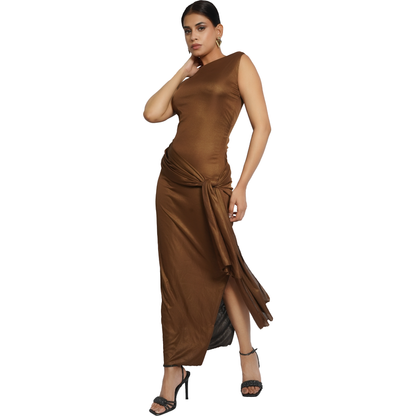 Bodycon Gold Sequin Gown – Party Wear for Women