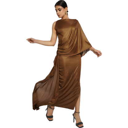 Bodycon Gold Sequin Gown – Party Wear for Women