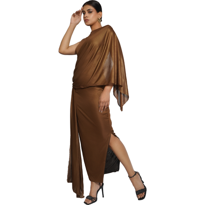 Bodycon Gold Sequin Gown – Party Wear for Women