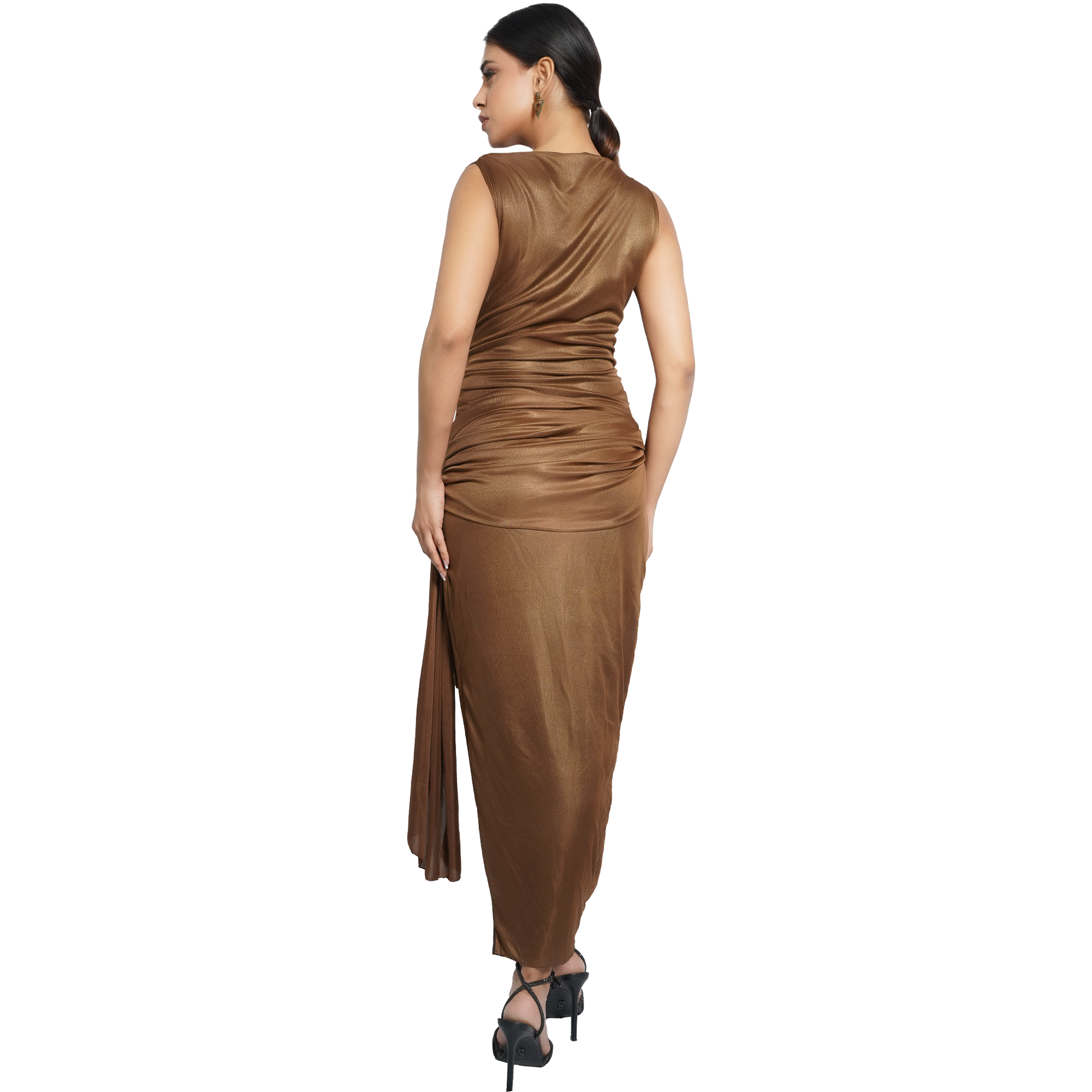 Bodycon Gold Sequin Gown – Party Wear for Women