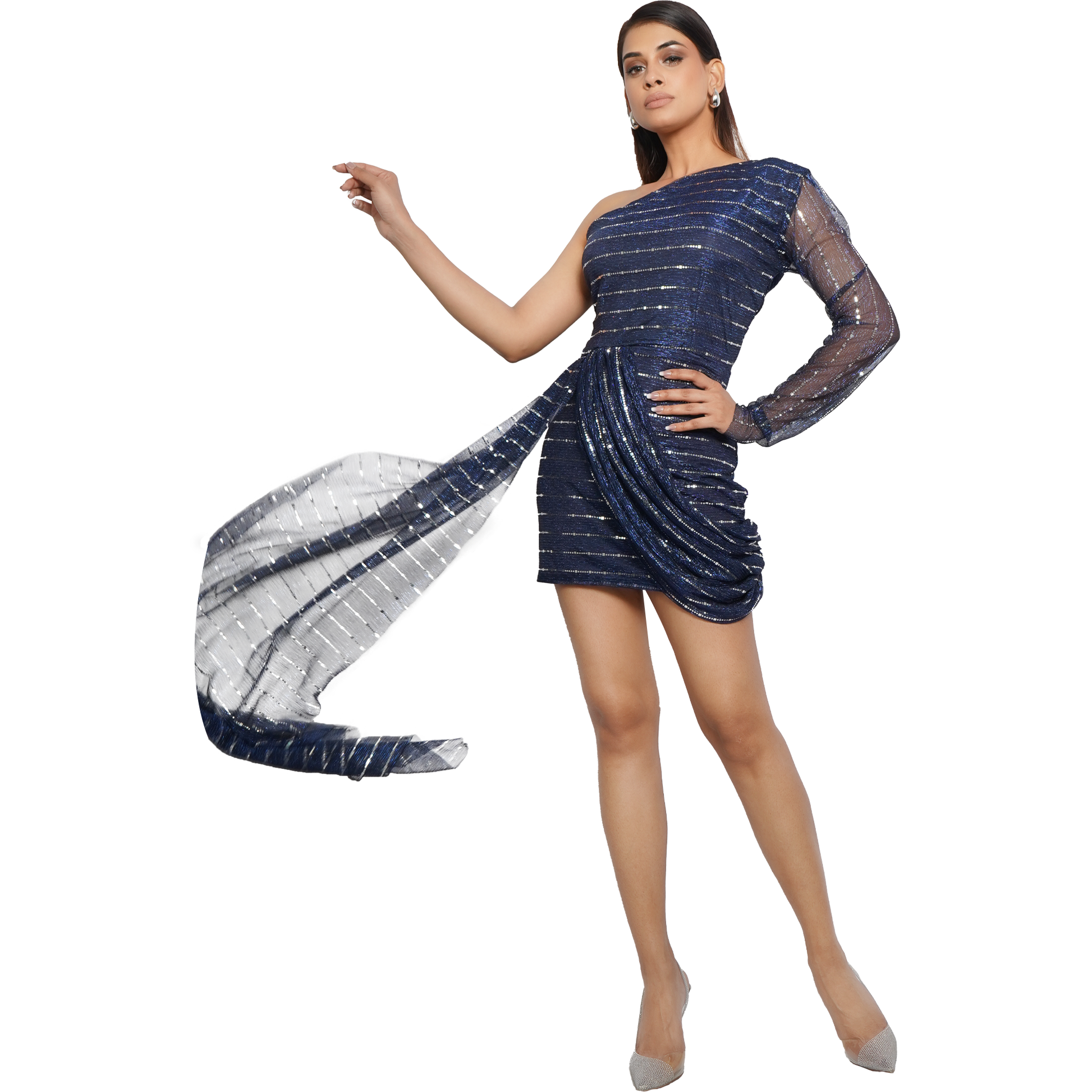 One-shoulder sequin bodycon dress for party, birthday & night out