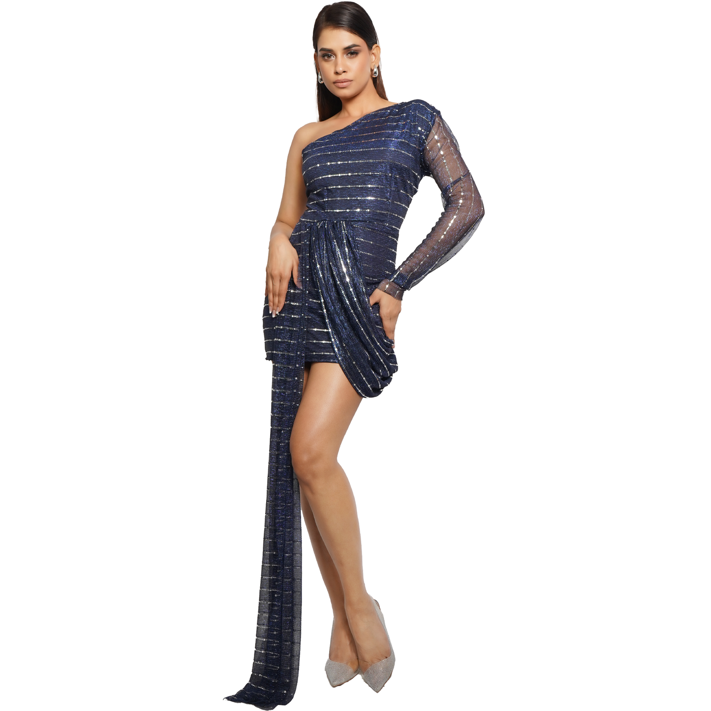 One-shoulder sequin bodycon dress for party, birthday & night out